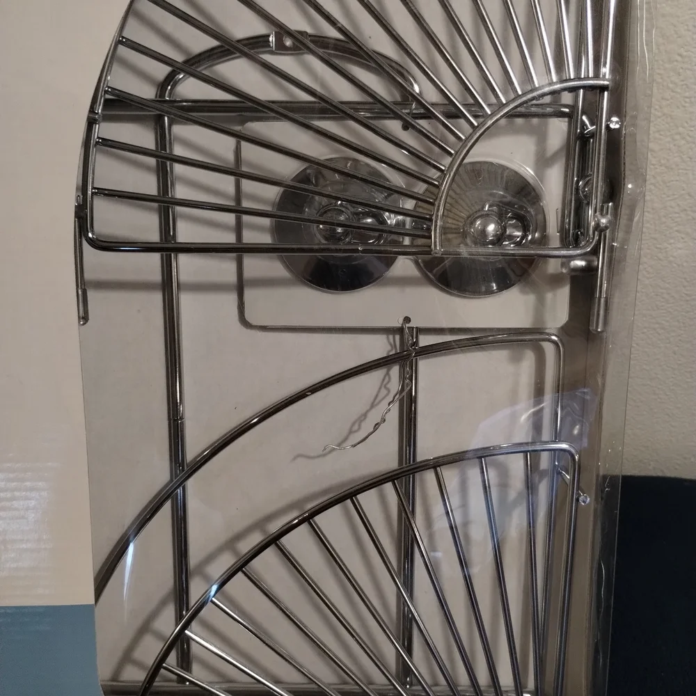 Mainstays 2-Tier Folding Corner Shower Caddy